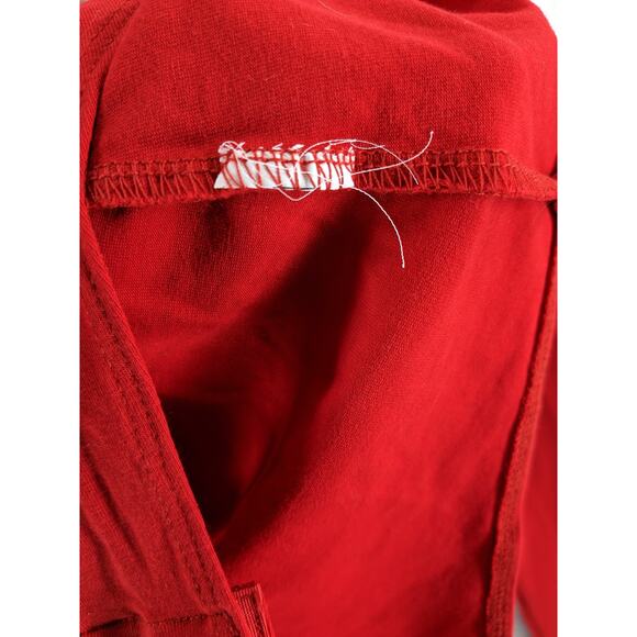 Sunro Long Sleeve Bodysuit Medium Red V Neck Layering One Piece Snap Casual Work - Picture 5 of 9